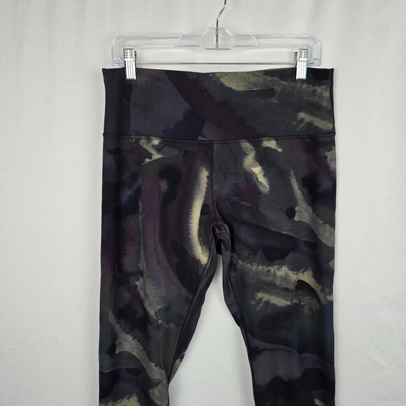 Lululemon Athletica Jogging Pants Women's 14 Black Green Camo Stretch - Picture 4 of 16